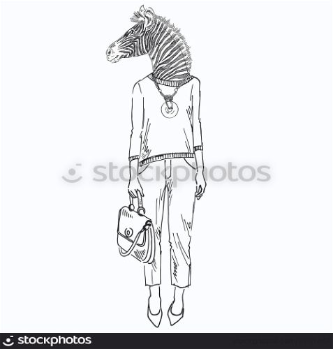 zebra girl sketch