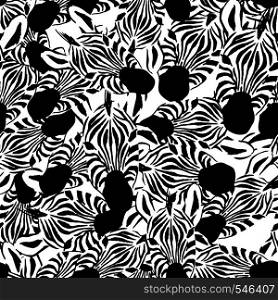 Zebra head seamless vector pattern white background
