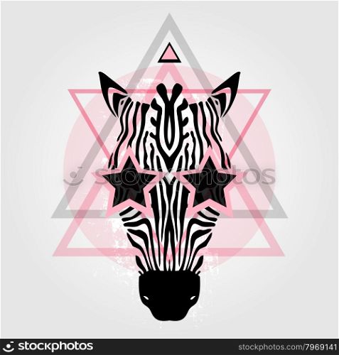 Zebra head Tribal pattern. Abstract style Vector illustration. Zebra head. Tribal pattern