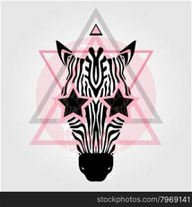 Zebra head Tribal pattern. Abstract style Vector illustration. Zebra head. Tribal pattern