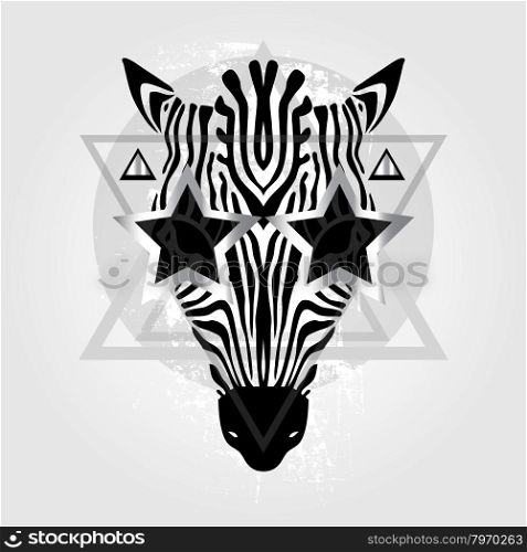Zebra head. Tribal pattern. Zebra head Tribal pattern. Abstract style Vector illustration