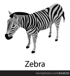 Zebra icon. Isometric of zebra vector icon for web design isolated on white background. Zebra icon, isometric style