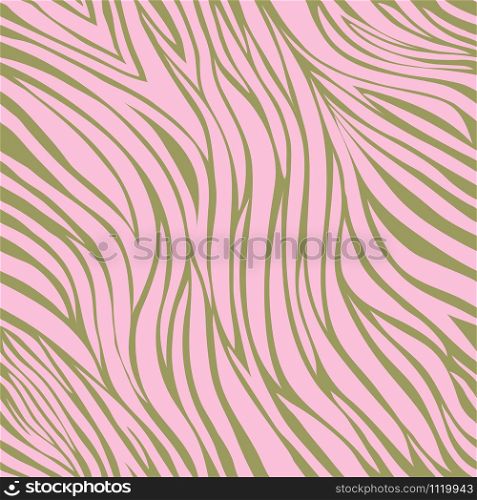 Zebra seamless pattern in abstract style in pink and green,Vector illustration seamless swatch in the swatches panel, for wrapping paper, textile, fabric, wallpaper, fashion, clothing and bags