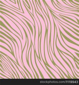 Zebra seamless pattern in abstract style in pink and green,Vector illustration seamless swatch in the swatches panel, for wrapping paper, textile, fabric, wallpaper, fashion, clothing and bags