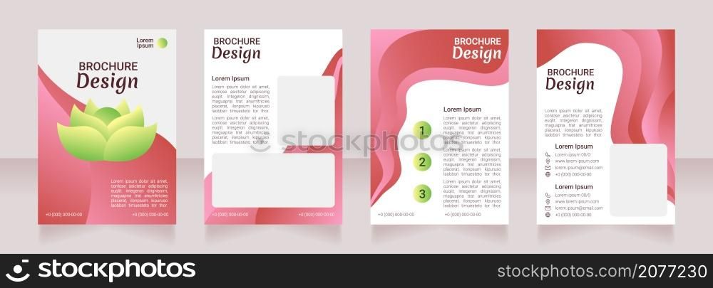 Zen blank brochure design. Meditation class. Template set with copy space for text. Premade corporate reports collection. Editable 4 paper pages. Robot Medium, Light, Merienda Bold fonts usedss. Zen blank brochure design