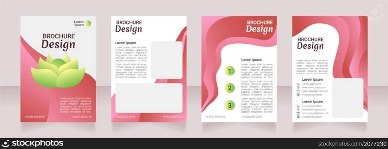 Zen blank brochure design. Meditation class. Template set with copy space for text. Premade corporate reports collection. Editable 4 paper pages. Robot Medium, Light, Merienda Bold fonts usedss. Zen blank brochure design