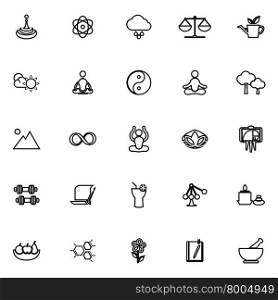 Zen concept line icons on white background, stock vector