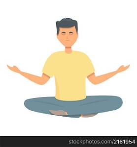 Zen harmony icon cartoon vector. Meditate girl. Person pose. Zen harmony icon cartoon vector. Meditate girl
