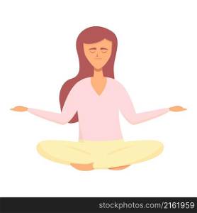 Zen meditation icon cartoon vector. Woman relax. Meditate character. Zen meditation icon cartoon vector. Woman relax