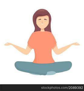 Zen meditation icon cartoon vector. Work concentration. Mind stress. Zen meditation icon cartoon vector. Work concentration