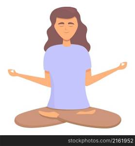 Zen posture icon cartoon vector. Home meditation. Lotus pose. Zen posture icon cartoon vector. Home meditation