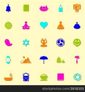 Zen society neon icons with shadow, stock vector