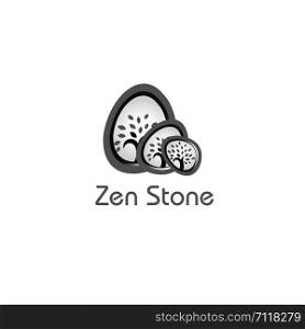 Zen Stone vector. Spa Salon, Massage Center logo design.