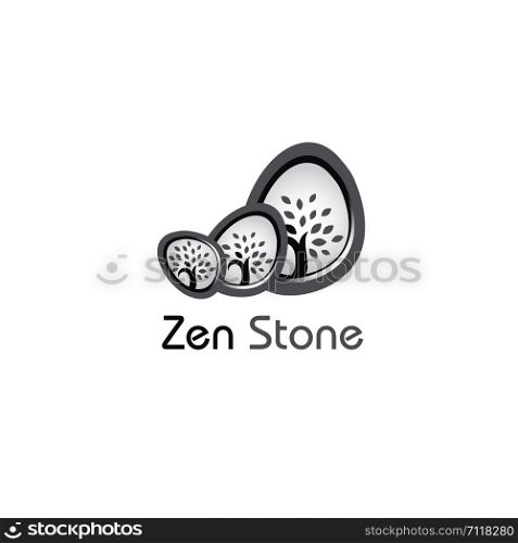 Zen Stone vector. Spa Salon, Massage Center logo design.
