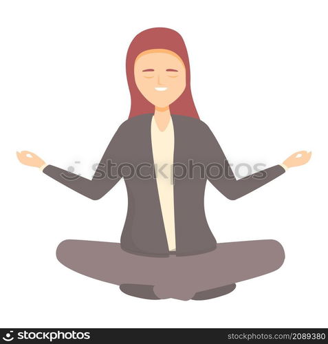 Zen study icon cartoon vector. Work stress. Computer think. Zen study ...