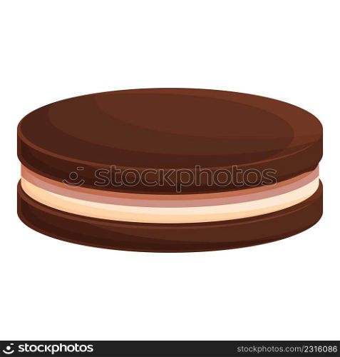 Zephyr cookie icon cartoon vector. Chocolate cocoa. Candy piece. Zephyr cookie icon cartoon vector. Chocolate cocoa