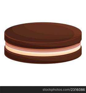 Zephyr cookie icon cartoon vector. Chocolate cocoa. Candy piece. Zephyr cookie icon cartoon vector. Chocolate cocoa