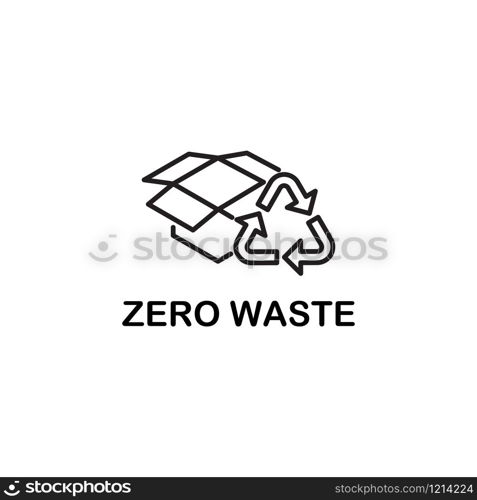 Zero waste campaign logo design, outlined style