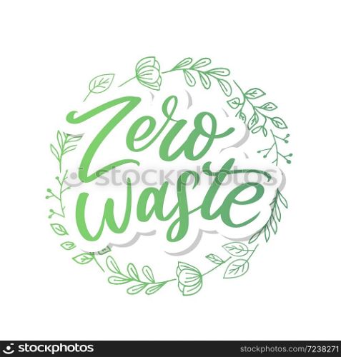 Zero waste conception Green Eco Ecology lettering text. Zero waste conception Green Eco Ecology lettering text vector