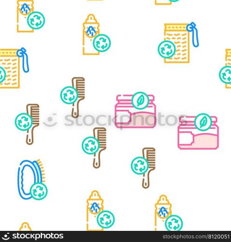 Zero Waste Products Vector Seamless Pattern Color Line Illustration. Zero Waste Products Vector Seamless Pattern