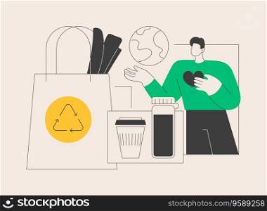 Zero waste technology abstract concept vector illustration. Waste free technology, environmental pollution, reuse reduce recycling, waste prevention, easy zero, plastic free abstract metaphor.. Zero waste technology abstract concept vector illustration.
