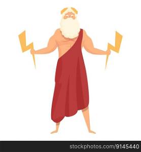 Zeus icon cartoon vector. Greek god. Ancient greece. Zeus icon cartoon vector. Greek god
