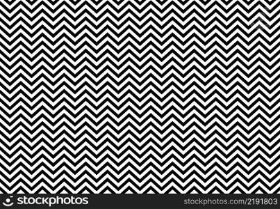Zig zag seamless pattern. Geometric line pattern. Zigzag chevron background. Black-white abstract texture. Wavy background. Vector.