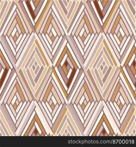 Zig zag tile ornament. Hand drawn rhombus mosaic seamless pattern. Vintage boho background. Freehand stripes wallpaper. Geometric design for fabric, textile print, wrapping paper, cover.. Zig zag tile ornament. Hand drawn rhombus mosaic seamless pattern. Vintage boho background.