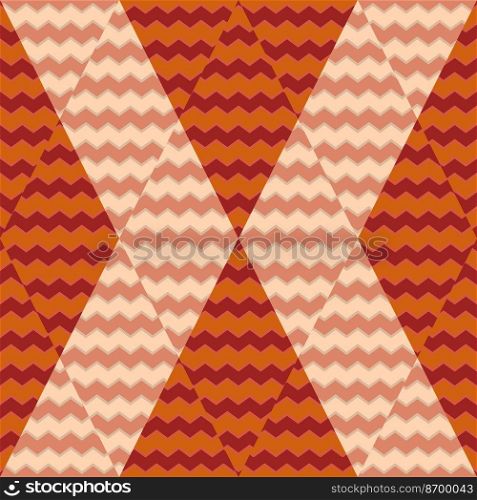 Zig zag wave seamless pattern. Hand drawn lines mosaic ornament. Retro stripes print wallpaper. Vintage design for fabric, textile, wrapping paper, cover. Vector illustration. Zig zag wave seamless pattern. Hand drawn lines mosaic ornament. Retro stripes print wallpaper.