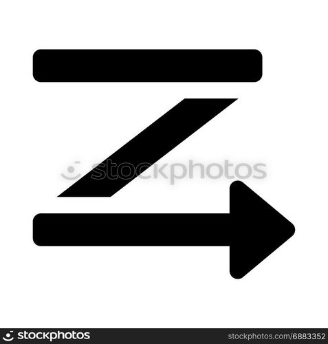 zigzag arrow, icon on isolated background