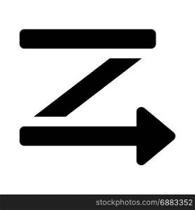 zigzag arrow, icon on isolated background