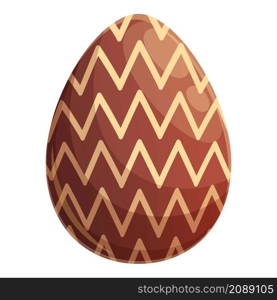 Zigzag chocolate egg icon cartoon vector. Dark candy. Caramel egg. Zigzag chocolate egg icon cartoon vector. Dark candy