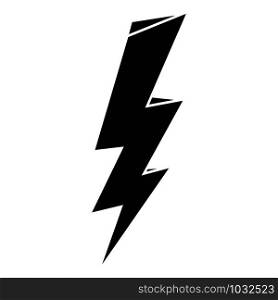 Zigzag lightning bolt icon. Simple illustration of zigzag lightning bolt vector icon for web design isolated on white background. Zigzag lightning bolt icon, simple style