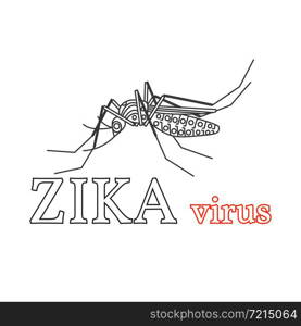 Zika virus symbol. Isolated vector illustration.Thin line icon.