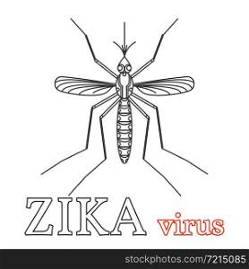Zika virus symbol. Isolated vector illustration.Thin line icon.