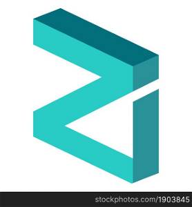 Zilliqa ZIL token symbol of the DeFi project cryptocurrency logo, decentralized finance coin icon isolated on white background. Vector illustration.