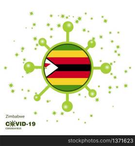 Zimbabwe Coronavius Flag Awareness Background. Stay home, Stay Healthy. Take care of your own health. Pray for Country