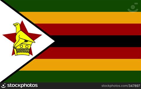 Zimbabwe flag image for any design in simple style. Zimbabwe flag image