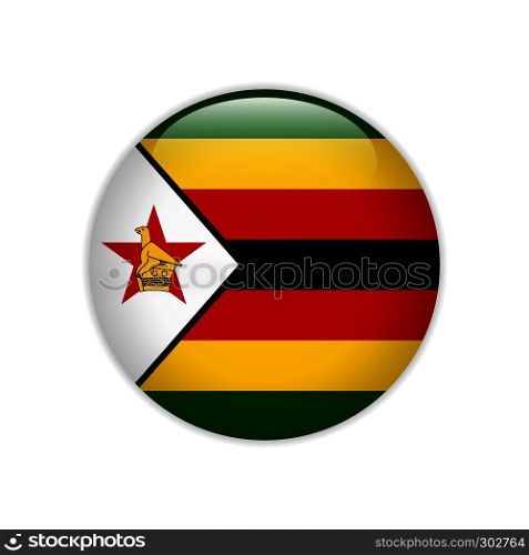 Zimbabwe flag on button