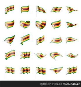 Zimbabwe flag, vector illustration. Zimbabwe flag, vector illustration on a white background