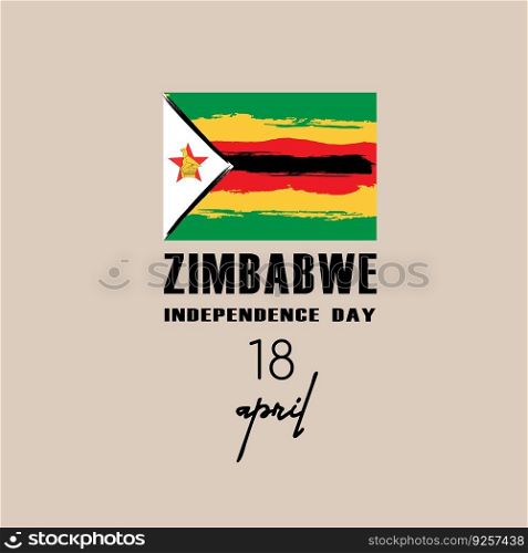 Zimbabwe independence day greeting card, banner, vector illustration.