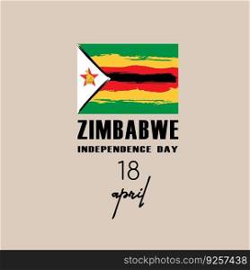 Zimbabwe independence day greeting card, banner, vector illustration.