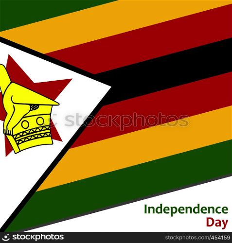 Zimbabwe independence day with flag vector illustration for web. Zimbabwe independence day