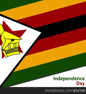 Zimbabwe independence day with flag vector illustration for web. Zimbabwe independence day