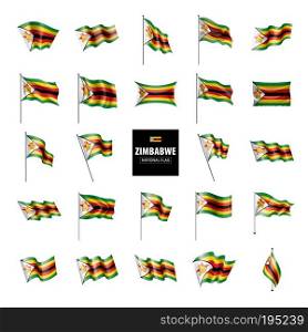 Zimbabwe national flag, vector illustration on a white background. Zimbabwe flag, vector illustration on a white background