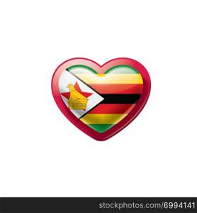 Zimbabwe national flag, vector illustration on a white background. Zimbabwe flag, vector illustration on a white background