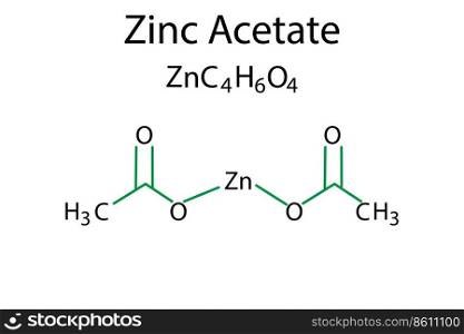 zinc acetate formula. Chemical formula. Chemical skeleton.Vector illustration. Stock picture. EPS 10.