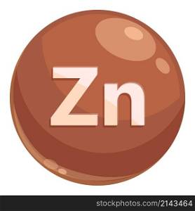 Zinc suplement icon cartoon vector. Mineral food. Capsule element. Zinc suplement icon cartoon vector. Mineral food