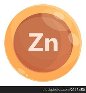 Zinc tablet icon cartoon vector. Mineral food. Zn nutrition. Zinc tablet icon cartoon vector. Mineral food
