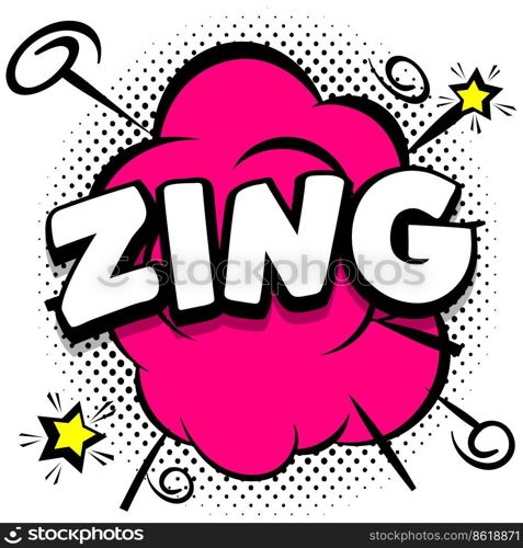 zing Comic bright template with speech bubbles on colorful frames Vector Illustration